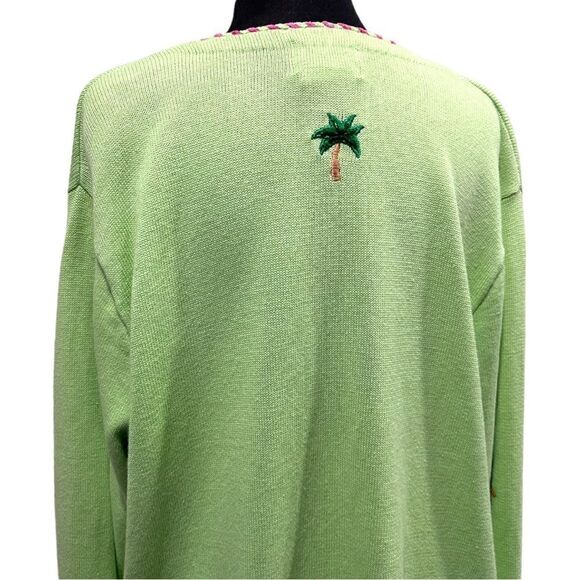 The Quacker Factory Shopping Flamingo Cardigan Sweater Sz L - Picture 8 of 10